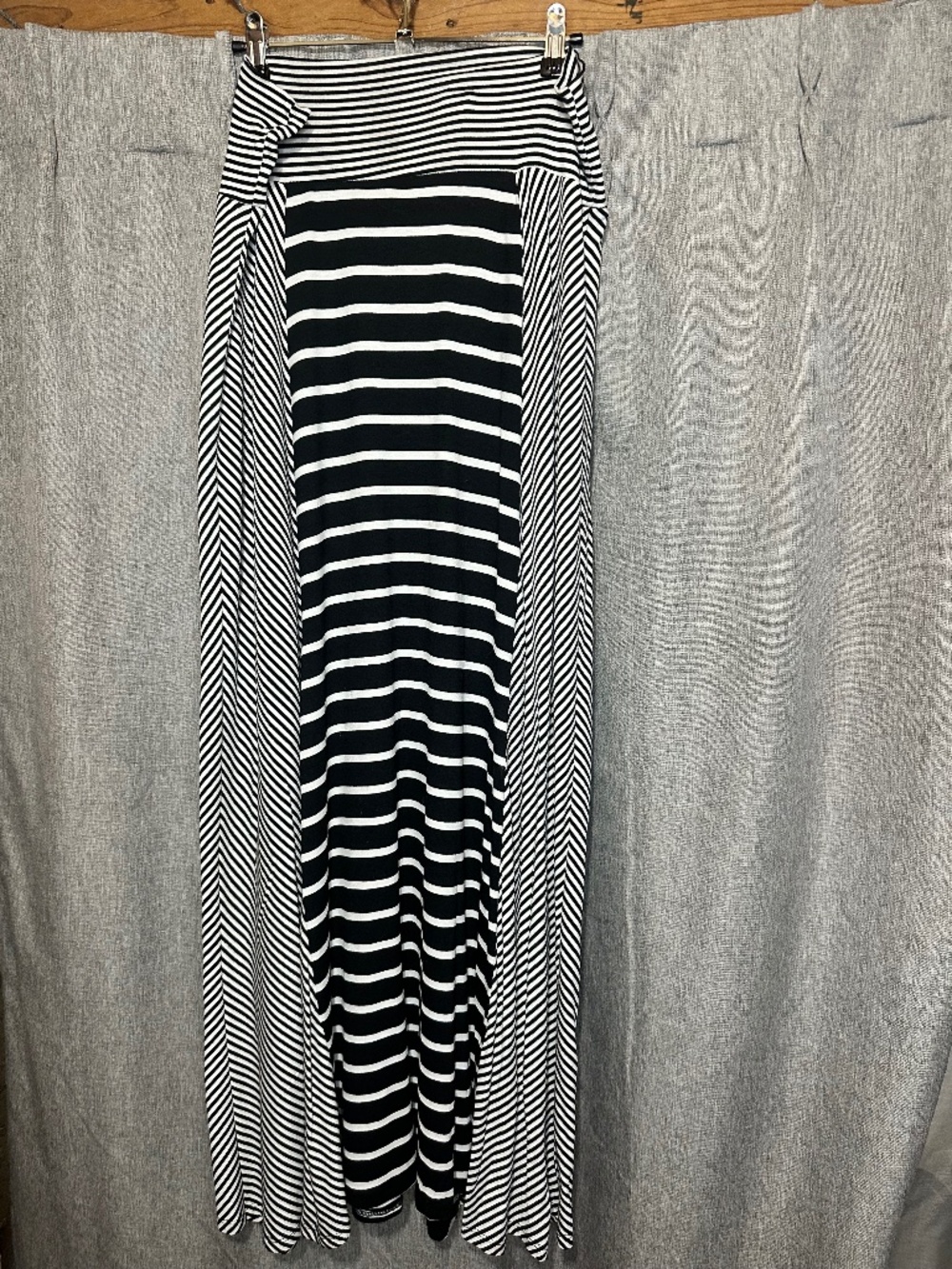 New Direction Mixed Stripe Knit Maxi Skirt Plus Size 2X